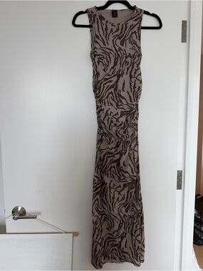 long metallic dress Ingrid Metallic Knit Maxi Dress - Bronze